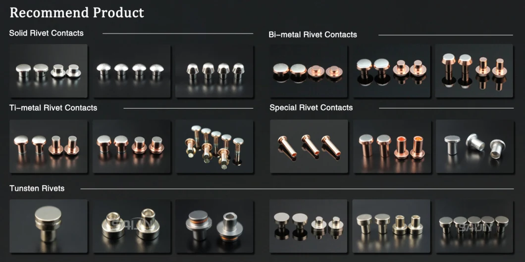 Wu Tungsten Rivet Electrical Tungsten Contact Point Solid Contact Rivet