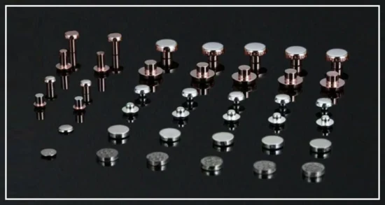 3 mm Bimetall-Nieten aus Agni-Silber-Nickel-Kupferlegierung für elektrische Kontakte für Schalter