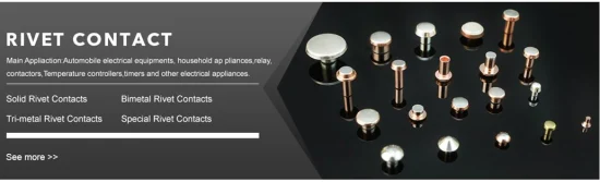 Trimetall-Silberkontaktniete Doppelte Silberkontaktniete für Schalter